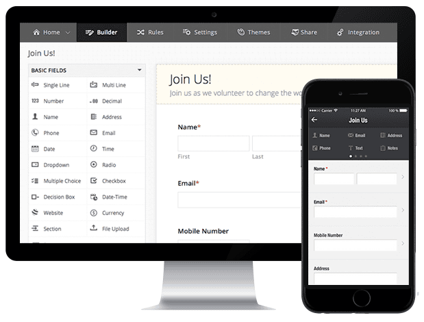 Create professional forms anytime with Zoho Forms - available on PCs and mobile devices