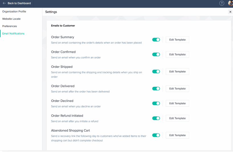 Choose from and customise a range of communications templates