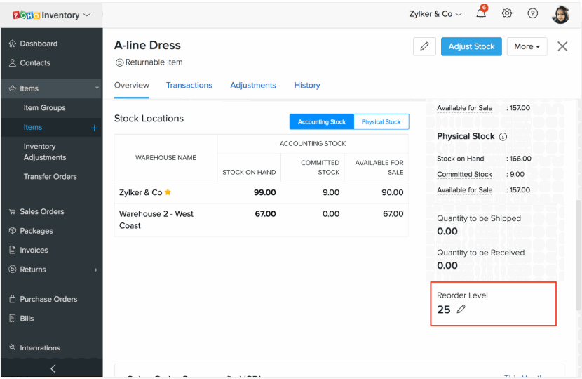 Zoho Commerce integrates to Zoho Inventory, giving you full control and additional management functionality