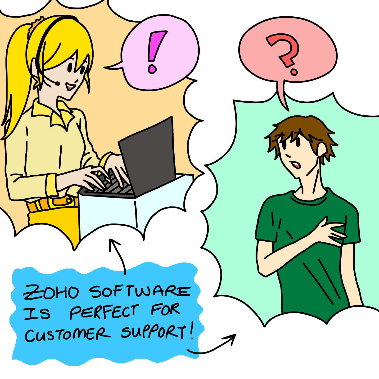 Support customers easily with Zoho business software.